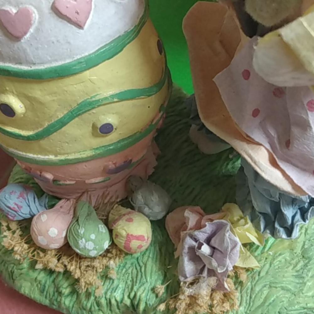 Paper Mache Easter Bunny Couple - Picture 4 of 9
